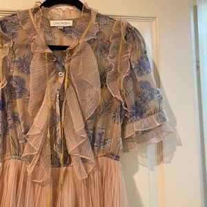 ChicWish Tulle Midi Dress with Ombré Skirt